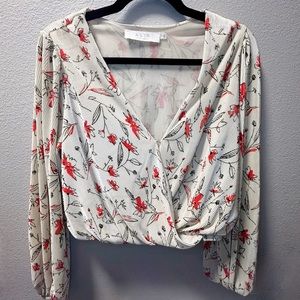 Cropped Ivory Blouse Top